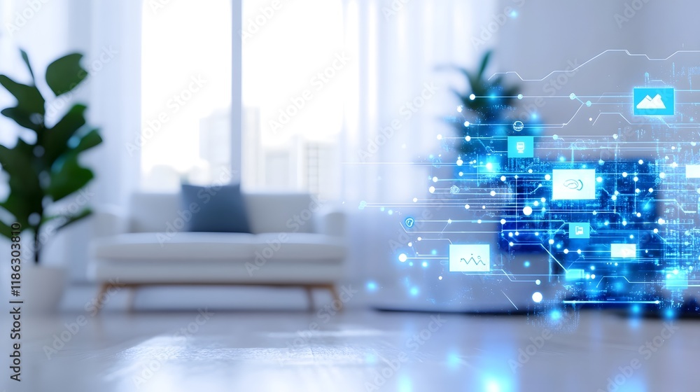 Futuristic Business Workspace with Interactive Digital Interfaces and Innovative Technology Futuristic Business Workspace with Interactive Digital Interfaces and Innovative Technology