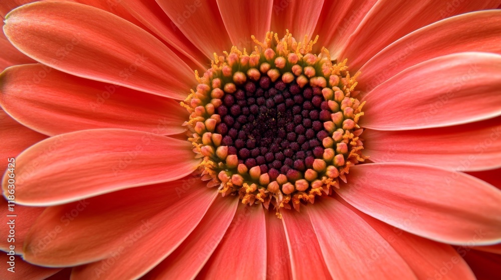 close up orange gerbera flower, pollen, pistil of flower , beautiful natural background close up orange gerbera flower, pollen, pistil of flower , beautiful natural background