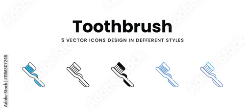 Toothbrush icons in different style vector stock illustration