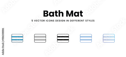 Bath Mat icons in different style vector stock illustration