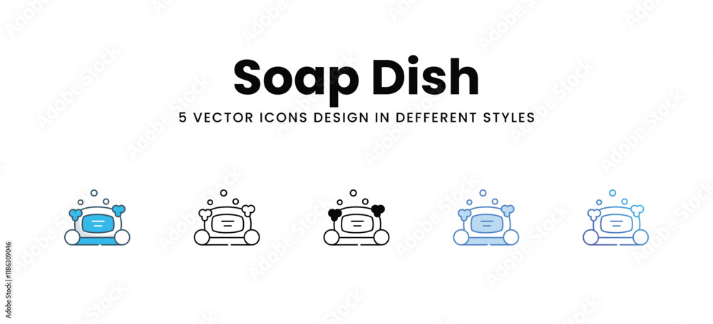 Soap Dish icons in different style vector stock illustration Soap Dish icons in different style vector stock illustration