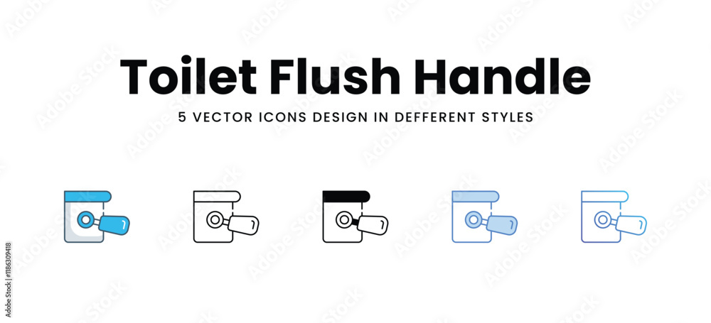 Toilet Flush Handle icons in different style vector stock illustration Toilet Flush Handle icons in different style vector stock illustration