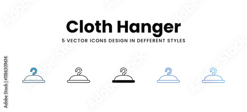 Cloth Hanger icons in different style vector stock illustration