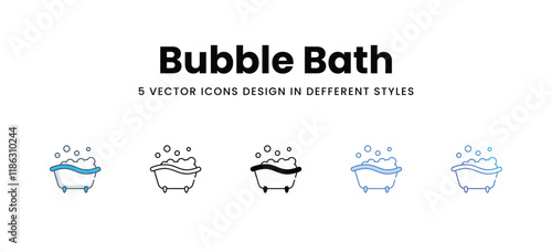 Bubble Bath icons in different style vector stock illustration