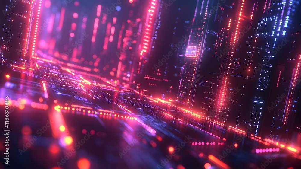 Captivating Cyber Inspired Network Design with Glowing Geometric Patterns and Interconnected Captivating Cyber Inspired Network Design with Glowing Geometric Patterns and Interconnected