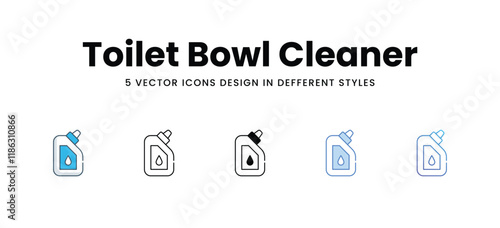 Toilet Bowl Cleaner icons in different style vector stock illustration