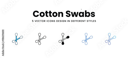 Cotton Swabs icons in different style vector stock illustration