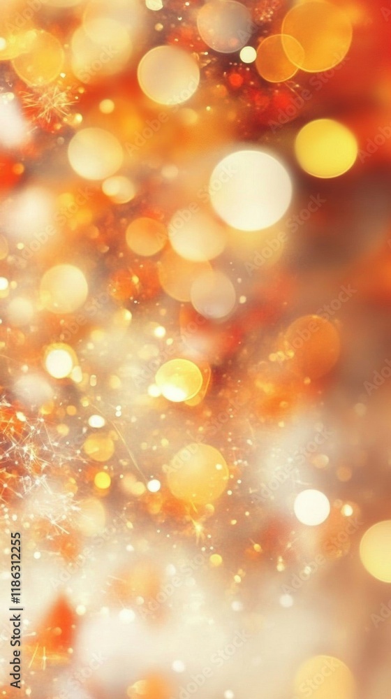 A mesmerizing display of golden bokeh lights dances against a soft orange backdrop, radiating warmth and joy, ideal for festive occasions A mesmerizing display of golden bokeh lights dances against a soft orange backdrop, radiating warmth and joy, ideal for festive occasions