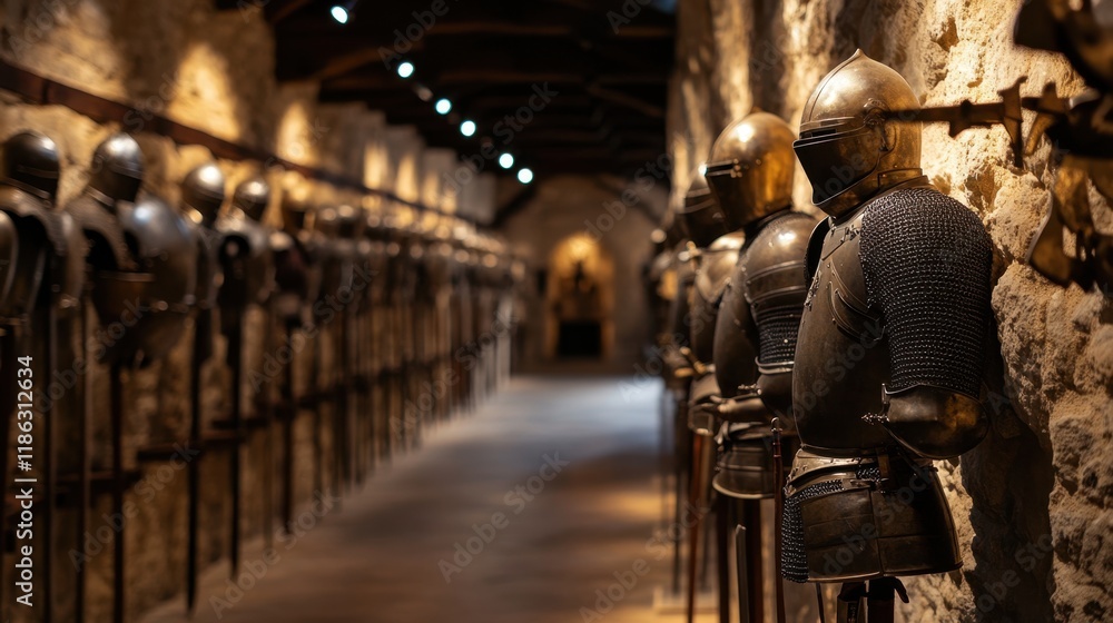 Museum Advocacy Days Ancient armory display: row of medieval knight armor in dimly lit stone hallway Museum Advocacy Days Ancient armory display: row of medieval knight armor in dimly lit stone hallway