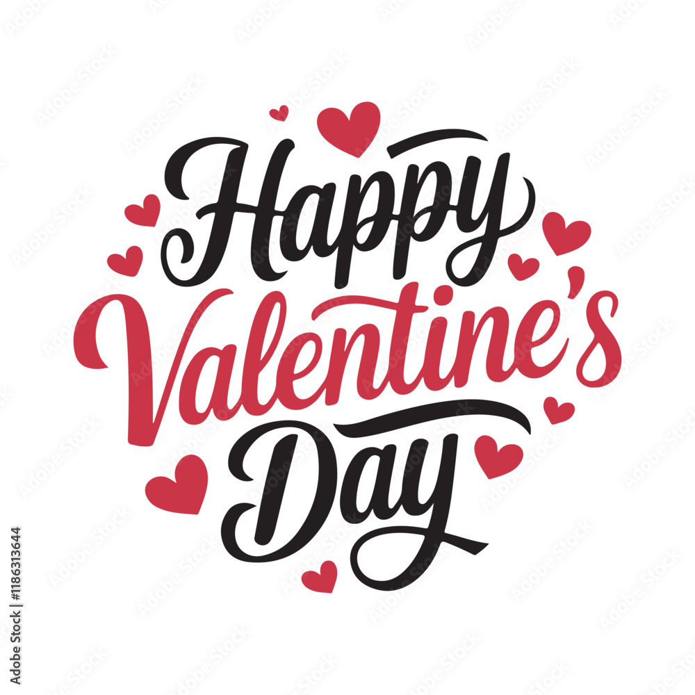 Happy Valentines Day typography poster with handwritten calligraphy text, isolated on white background. Vector Illustration Happy Valentines Day typography poster with handwritten calligraphy text, isolated on white background. Vector Illustration