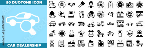 Car Dealership Duotone Editable Icons set