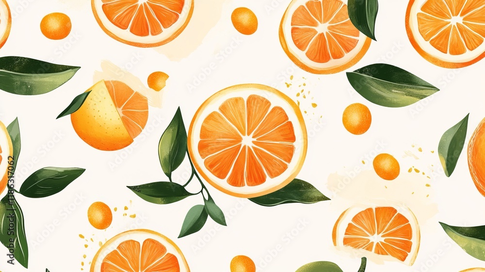 Fresh Orange Slices Pattern Design: A Vibrant and Juicy Fruit Illustration Fresh Orange Slices Pattern Design: A Vibrant and Juicy Fruit Illustration