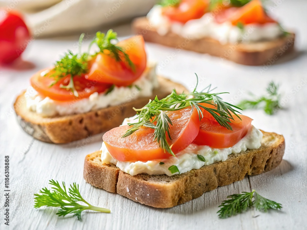 Minimalist Summer Snack: Crispy Bread, Curd Cheese, Trout & Dill Minimalist Summer Snack: Crispy Bread, Curd Cheese, Trout & Dill