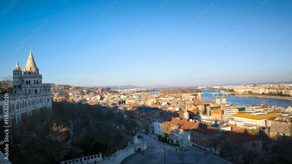 Obraz premium panoramic view of Budapest by the Danube river