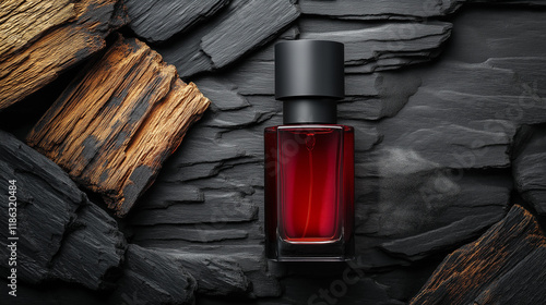 Dark Ruby Perfume: Sophisticated Fragrance on Black Slate photo