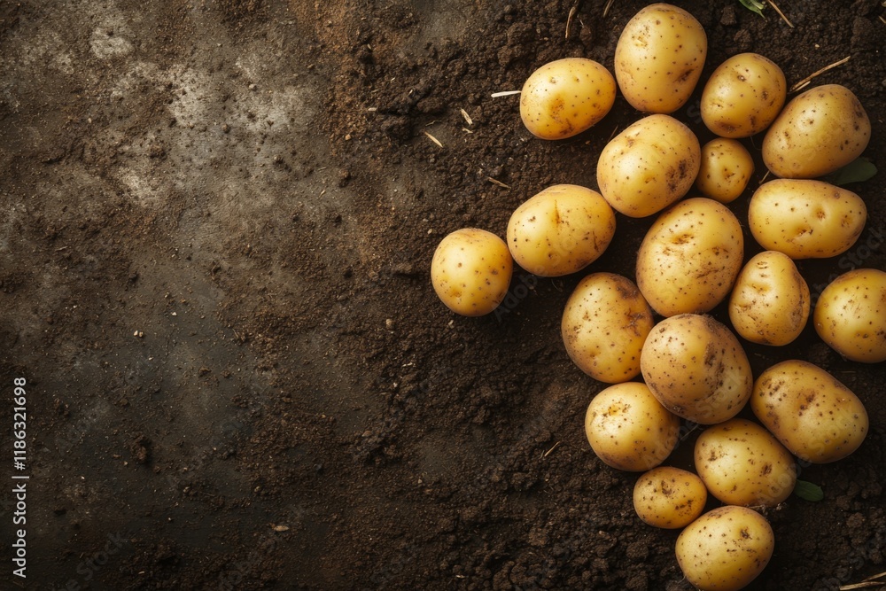 Organic Potatoes Overhead Shot Organic Potatoes Overhead Shot