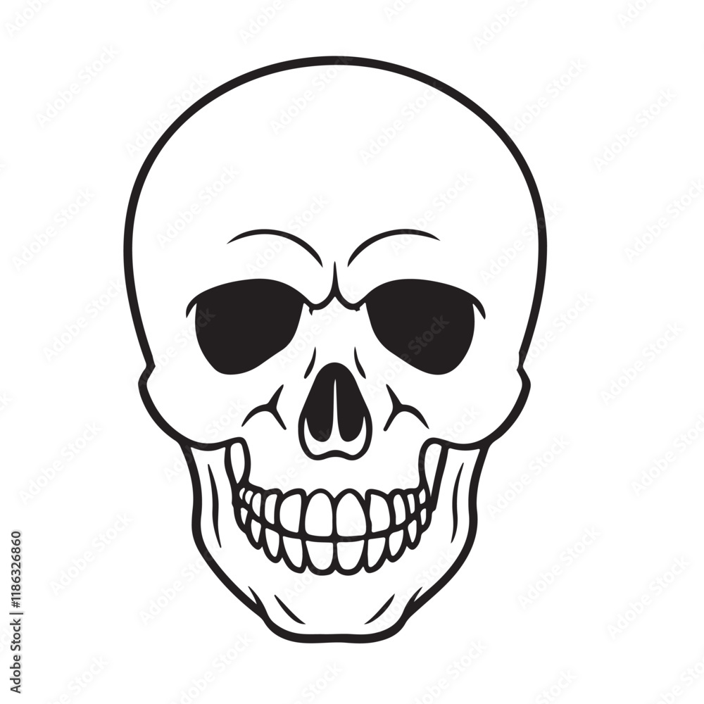 The skull icon. Black silhouette of a human skull. Vector illustration isolated on a white background for design and web. The skull icon. Black silhouette of a human skull. Vector illustration isolated on a white background for design and web.