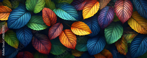 Wallpaper Mural Vibrant Autumn Leaves Illustration Torontodigital.ca