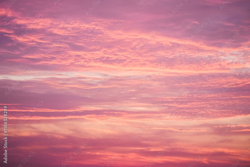 Sunset in the sky in pastel colors. Purple and pink sky with clouds in the evening. Nature background.
Sunset in the sky in pastel colors. Purple and pink sky with clouds in the evening. Nature background.