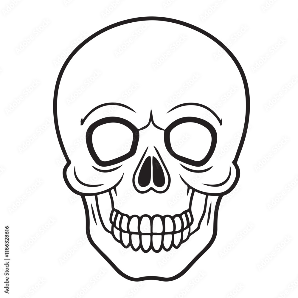 The skull icon. Black silhouette of a human skull. Vector illustration isolated on a white background for design and web. The skull icon. Black silhouette of a human skull. Vector illustration isolated on a white background for design and web.