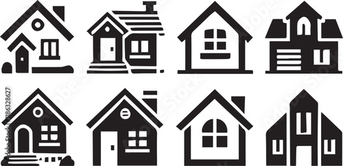 House icon set. Home vector illustration sign. Hotel symbol.
