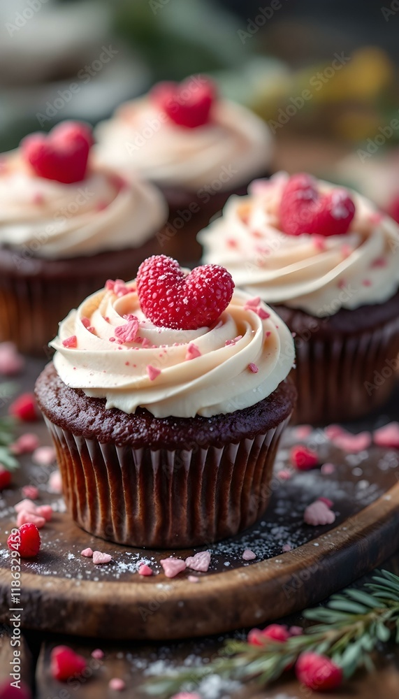 Cupcakes with Valentine’s Hearts Cupcakes with Valentine’s Hearts