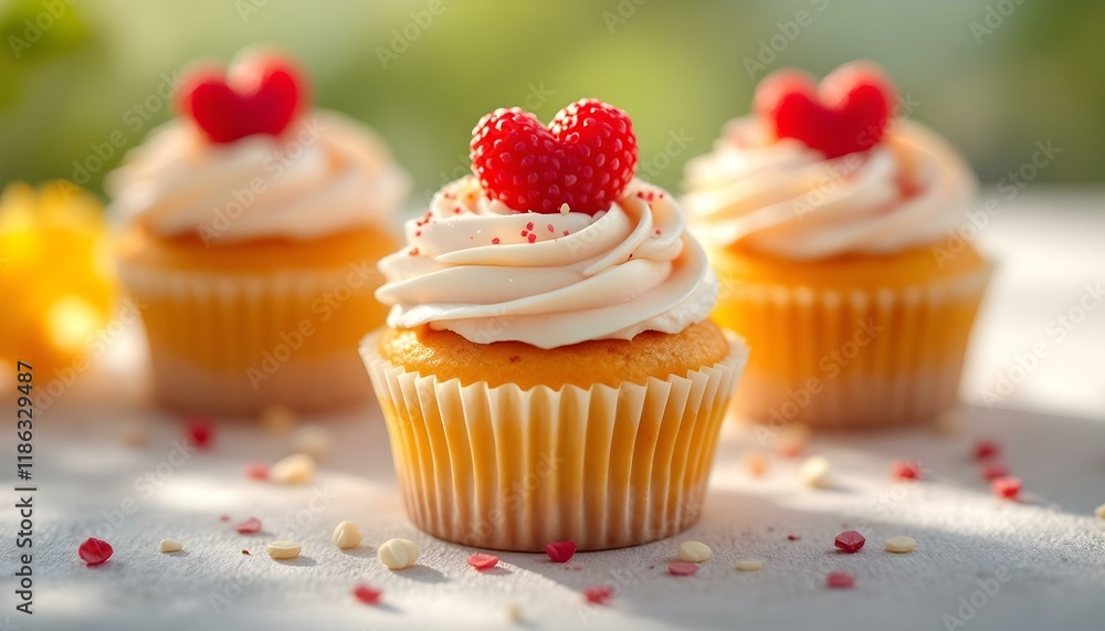 Cute Cupcakes with Heart Designs Cute Cupcakes with Heart Designs