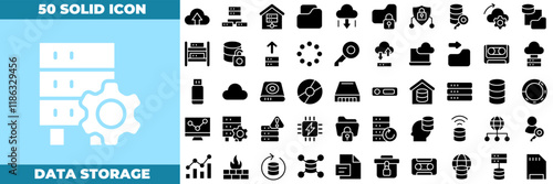 Data Storage Solid Editable Icons set