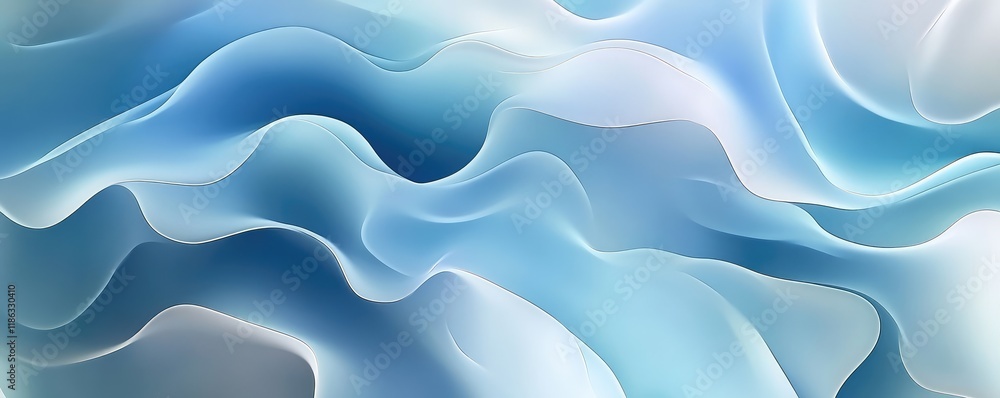 Fototapeta premium Abstract blue and white gradient waves