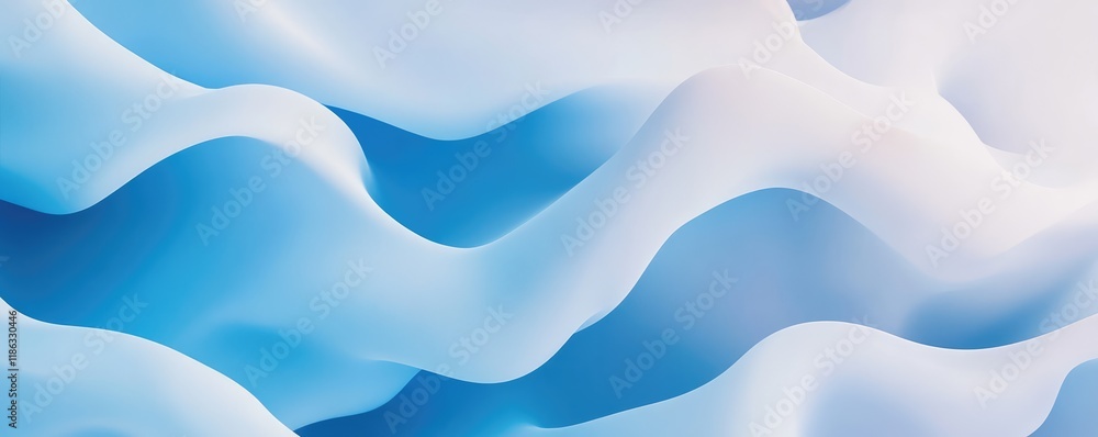 Obraz premium Abstract blue and white gradient waves