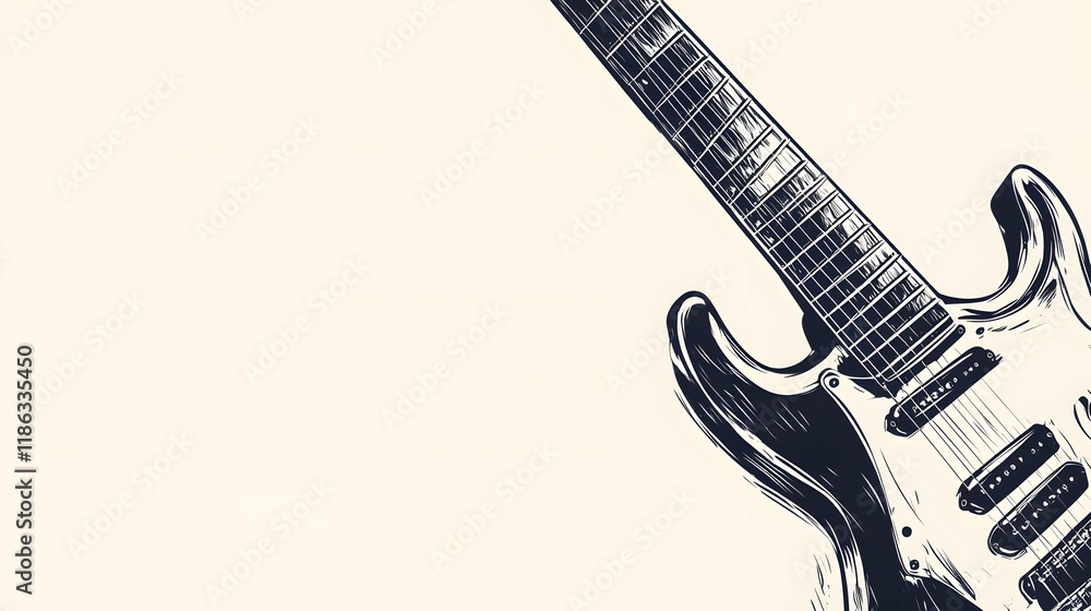 Fototapeta premium Electric Guitar Artistic Illustration Design