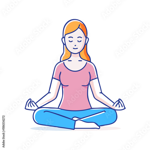 Wallpaper Mural woman meditating vector icon, women’s day vector illustration - simple illustration of woman meditating perfect for logos, and holidays -themed designs. Torontodigital.ca