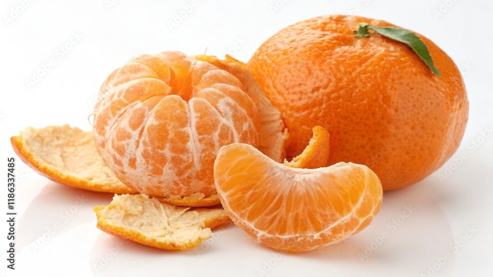 Tangerine with peels Tangerine with peels