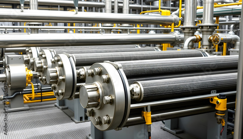 Wallpaper Mural Heat exchangers in a refinery. The equipment for oil refining, flat design, with white tones Torontodigital.ca