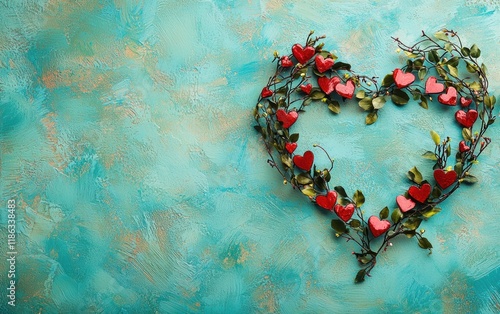 Saint Valentines Day turquoise background