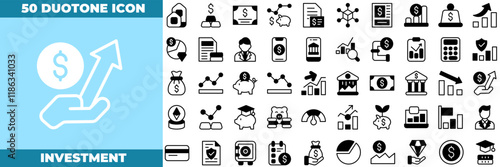 Investment Duotone Editable Icons set