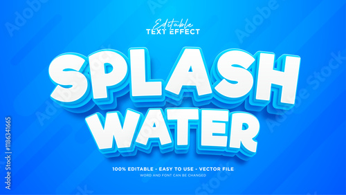 Editable water 3d text effect, fresh text style effect