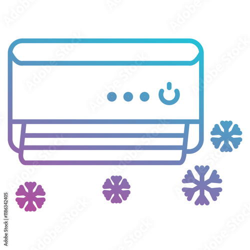 Air conditioning icon element for design