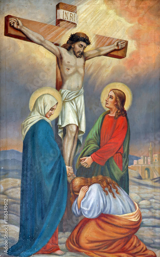 Virgin Mary and Saint John under the Cross, chapel of the Exaltation of the Holy Cross in Terezino Polje, Croatia