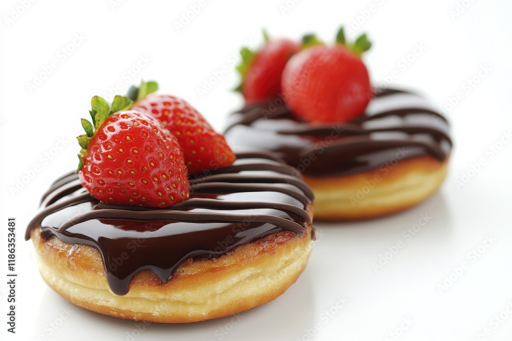 Modern Chocolate Mooncake with Strawberries Modern Chocolate Mooncake with Strawberries