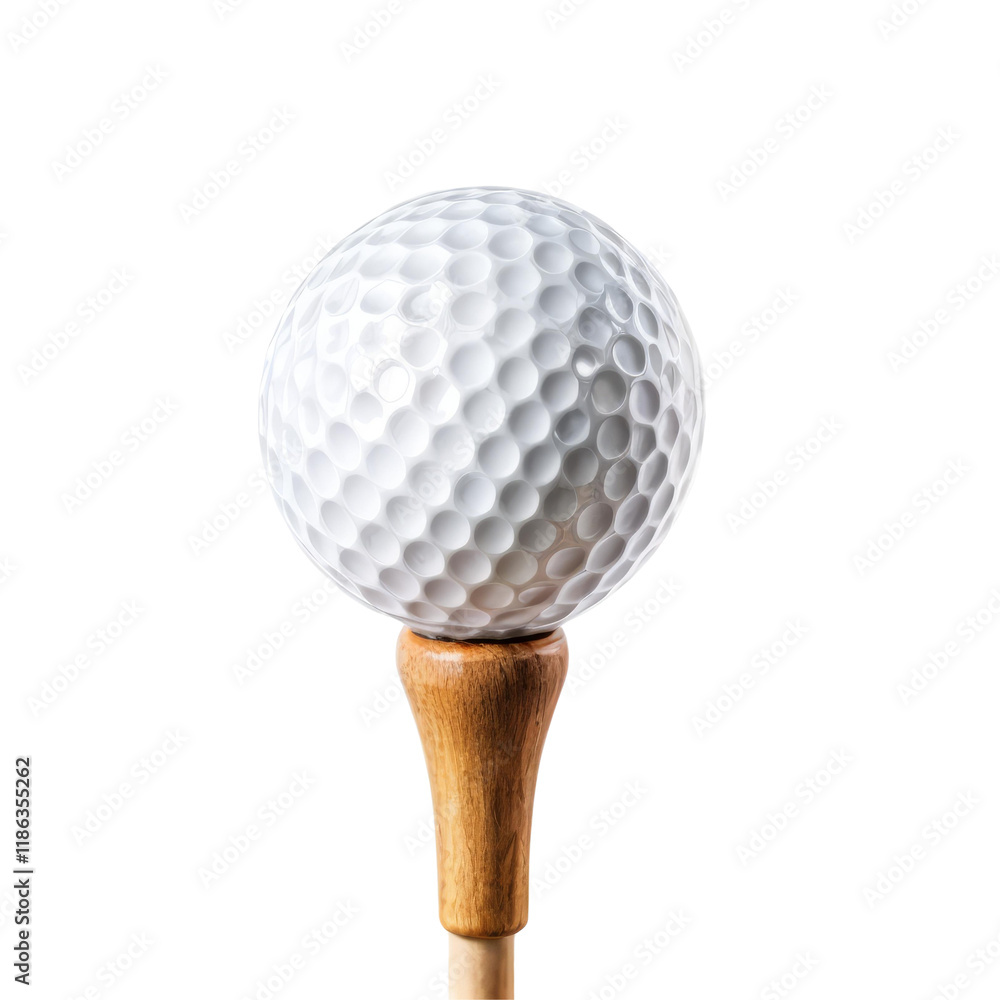 Golf Ball Ready: A pristine white golf ball, perched on a wooden tee, awaits its moment of glory on the fairway. It’s a symbolic reminder of the sport's focus, precision, and anticipation. Golf Ball Ready: A pristine white golf ball, perched on a wooden tee, awaits its moment of glory on the fairway. It’s a symbolic reminder of the sport's focus, precision, and anticipation.