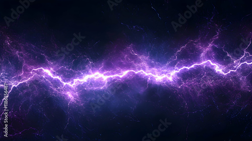Electric purple sparks crackling over a dark navy abstract background with dynamic light effects