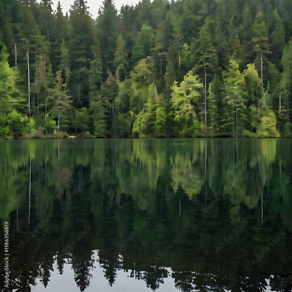 A beautiful landscape view of forest lake view of reservoir A beautiful landscape view of forest lake view of reservoir
