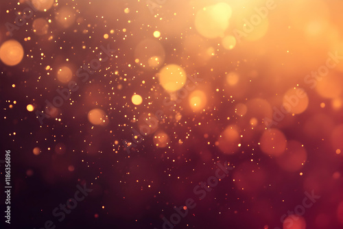 Fiery amber particles radiating outward on a muted burgundy and brown gradient background