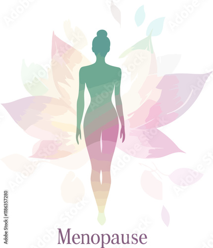 Female Standing Menopause. Vector Illustration.