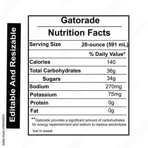 Gatorade Nutrition Facts, nutrition facts, nutrition calculator, nutrition label maker, nutrition facts label, nutrition facts calculator