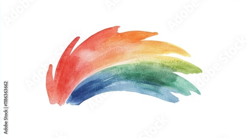 National Rationalization Day Abstract rainbow brushstroke in watercolor on white background