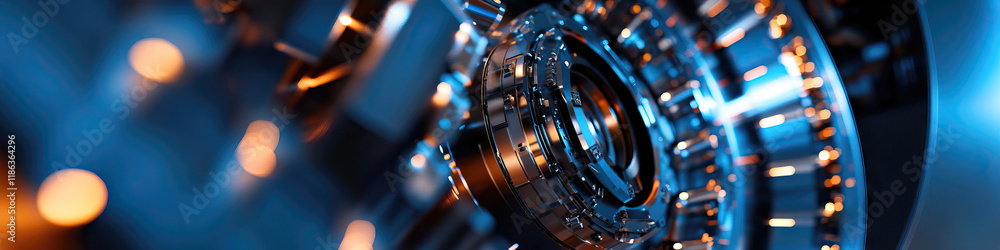 Fototapeta premium Close-up View of a Complex Metallic Mechanism