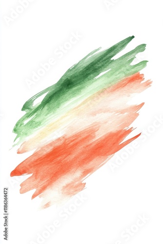 Statehood Day of Arunachal Pradesh Abstract watercolor stroke with green, white, and orange hues