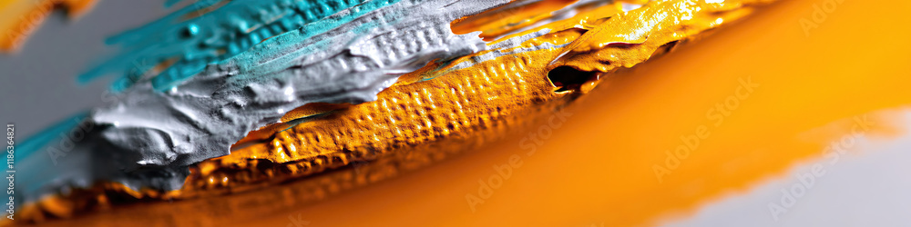 Abstract Oil Paint Texture: Teal, Gray, and Orange Abstract Oil Paint Texture: Teal, Gray, and Orange